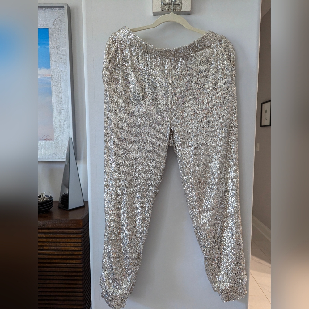 Champagne Color Sequin Top And Pants. Size Xl - image 2